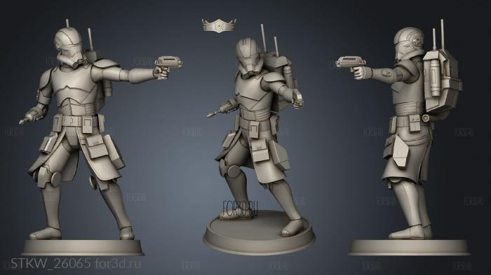 Bad Batch Echo Figurine stl model for CNC