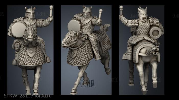 Banner and Drums Cataphract Drum Drummer stl model for CNC