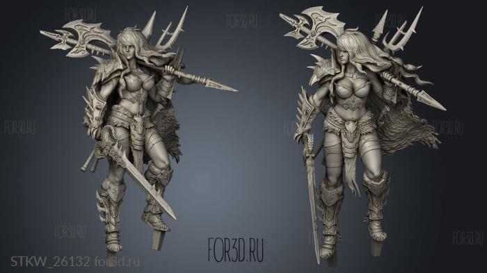 Barbarian and the Wolf stl model for CNC