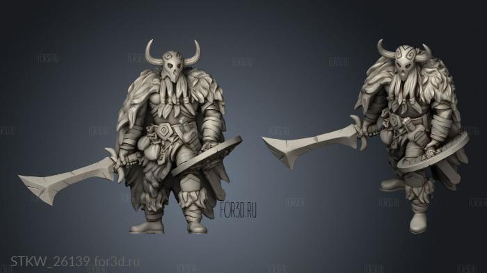 Barbarian Axe stl model for CNC