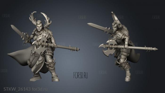 barbarian female stl model for CNC