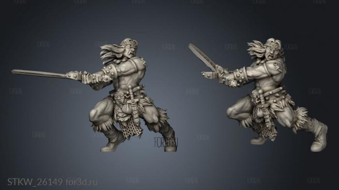 barbarian mercenary stl model for CNC