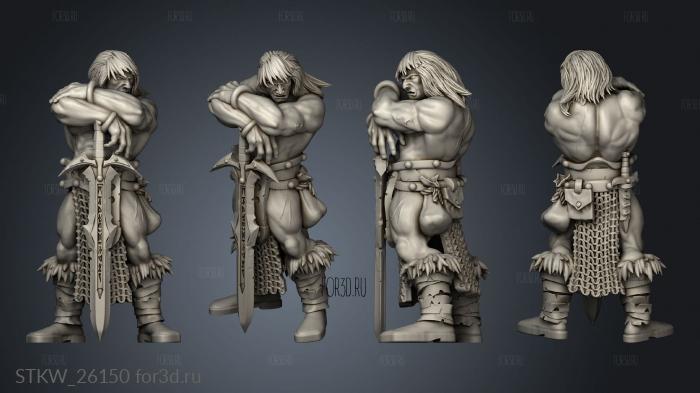 barbarian mercenary stl model for CNC