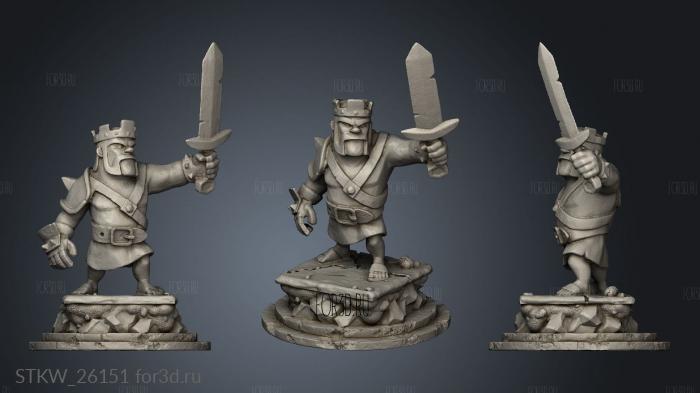 Barbarian King Statue Coc Clash Clans Thing stl model for CNC