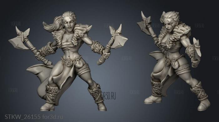 Barbarian Tribe Blademasters stl model for CNC