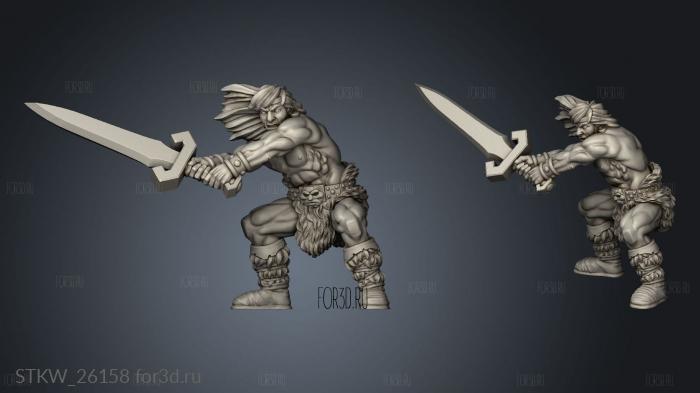 Barbarians Box Art stl model for CNC