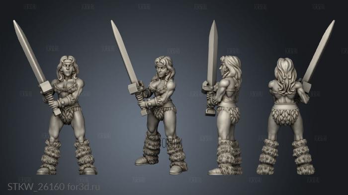 Barbarians Female stl model for CNC