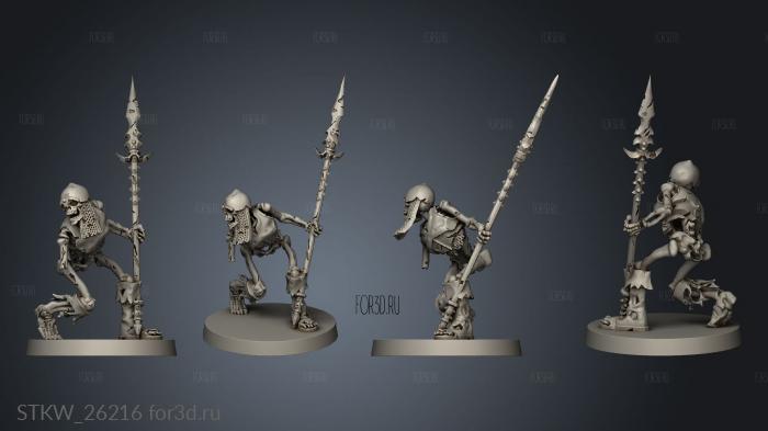 skeleton warrior spear stl model for CNC