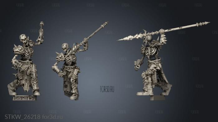 skeleton warrior spear stl model for CNC