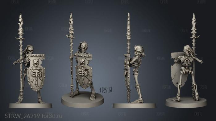 skeleton warrior spear shield stl model for CNC