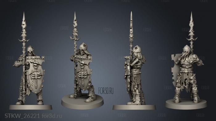 skeleton warrior spear shield stl model for CNC