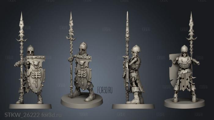 skeleton warrior spear shield stl model for CNC