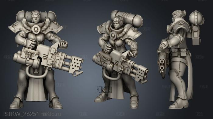 Battle Sisters with Flamethrowers Flamer Sister stl model for CNC