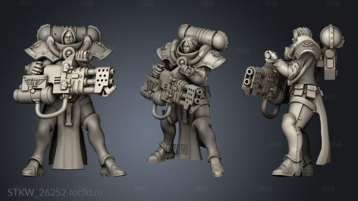 Battle Sisters with Flamethrowers Flamer Sister stl model for CNC