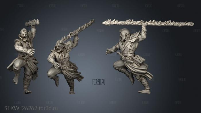 Battlemages and Spellblades Fire Mage stl model for CNC