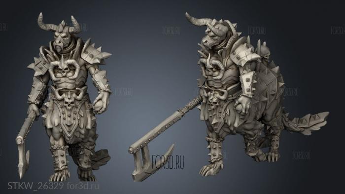 Beastmen Centaur Boss stl model for CNC