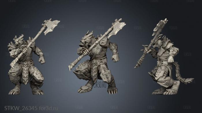 Beastmen Elites Axe stl model for CNC