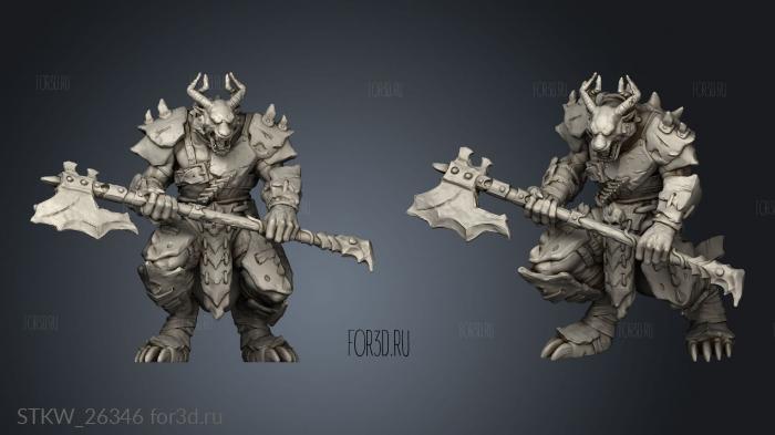 Beastmen Elites Axe stl model for CNC