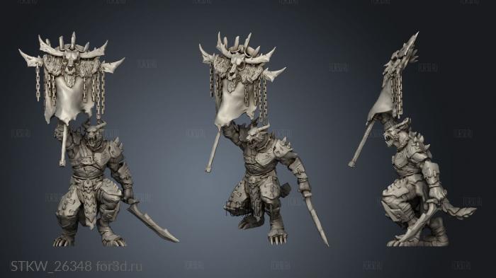 Beastmen Elites Banner stl model for CNC