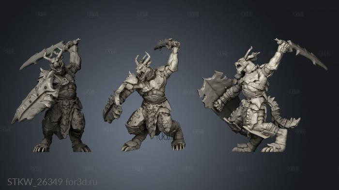 Beastmen Elites Champion stl model for CNC