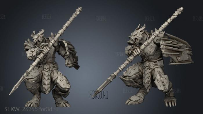 Beastmen Elites Spear stl model for CNC