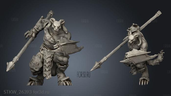 Beastmen Warriors Spear stl model for CNC