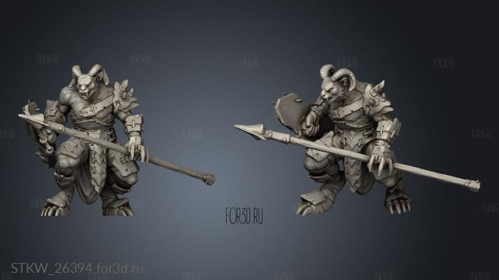 Beastmen Warriors Spear stl model for CNC