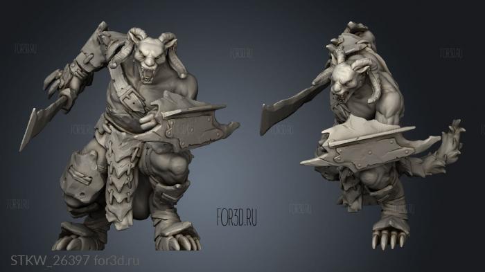 Beastmen Warriors Sword stl model for CNC