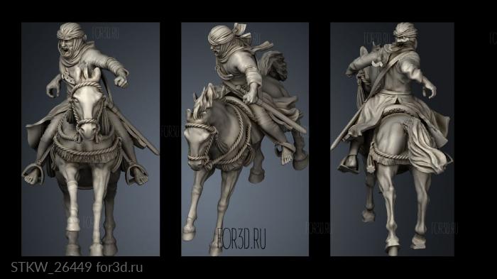 Berber Cavalry Horse stl model for CNC