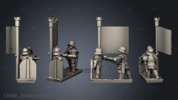 Besieger Crossbowmen Banners stl model for CNC