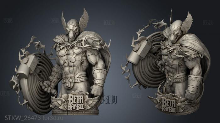 Beta Ray Bill Statue and stl model for CNC