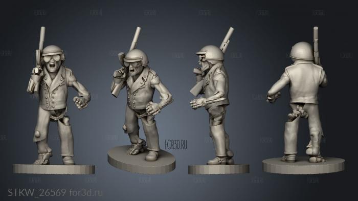 Cop Zombie stl model for CNC