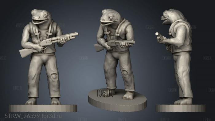 Froggie Soldier stl model for CNC
