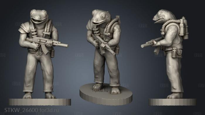 Froggie Soldier Leader stl model for CNC