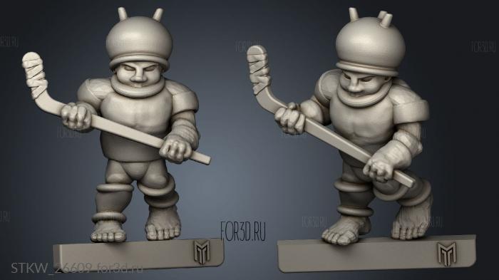 Halfling Ice Hockey stl model for CNC