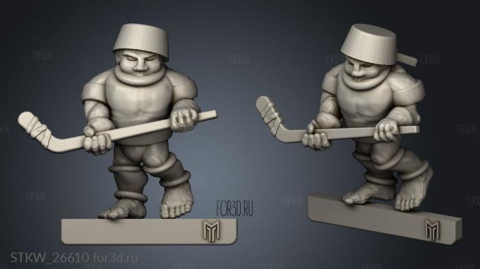 Halfling Ice Hockey stl model for CNC