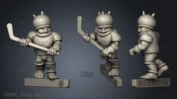 Halfling Ice Hockey stl model for CNC