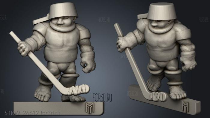 Halfling Ice Hockey stl model for CNC