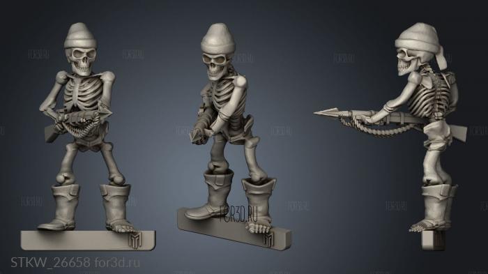 Pirate Skeleton stl model for CNC