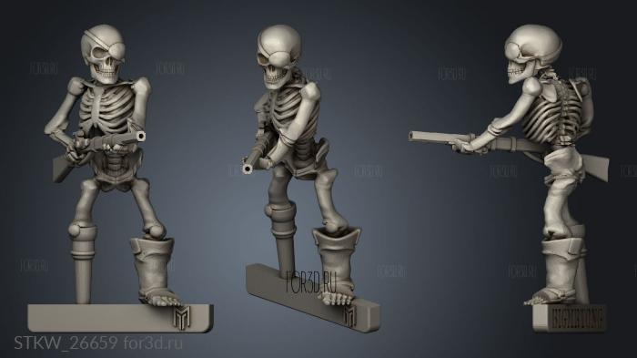 Pirate Skeleton stl model for CNC