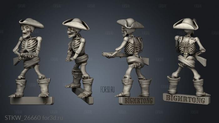 Pirate Skeleton stl model for CNC