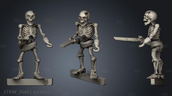 Pirate Skeleton stl model for CNC