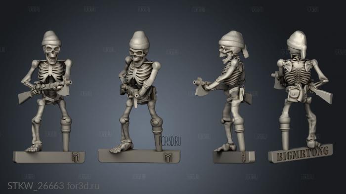 Pirate Skeleton stl model for CNC