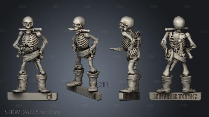 Pirate Skeleton stl model for CNC