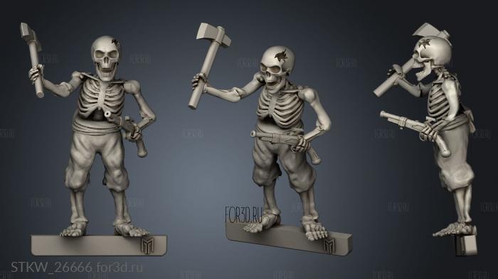 Pirate Skeleton stl model for CNC