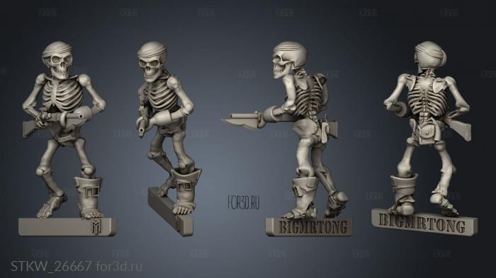 Pirate Skeleton stl model for CNC