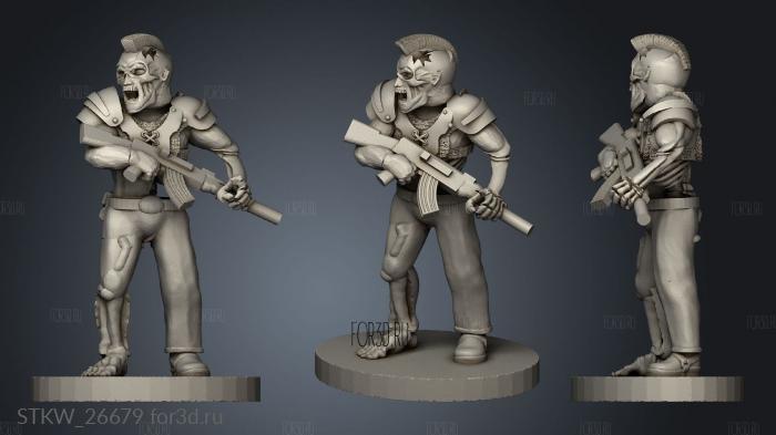 Punk Zombie stl model for CNC