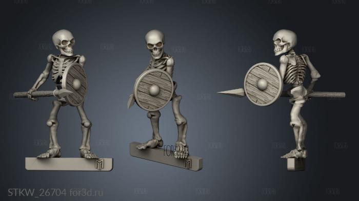 Skeleton Spear stl model for CNC