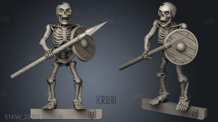 Skeleton Spear stl model for CNC