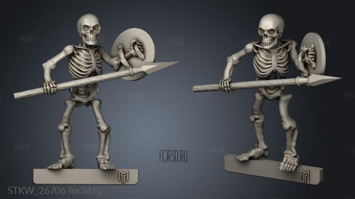 Skeleton Spear stl model for CNC